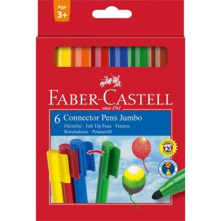 Set 6 culori Carioca Connector Jumbo Faber-Castell