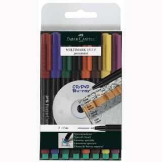 Set 8 culori Marker Permanent F Multimark Faber-Castell