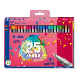 Set aniversar 25 de ani Fineliner Triplus 20+5 cadou Staedtler