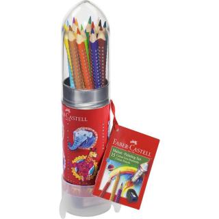 Set Cadou Racheta 8 Creioane Colorate Grip si Ascutitoare Faber-Castell