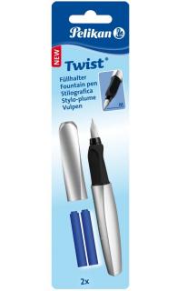 Stilou Twist Argintiu, blister, Pelikan