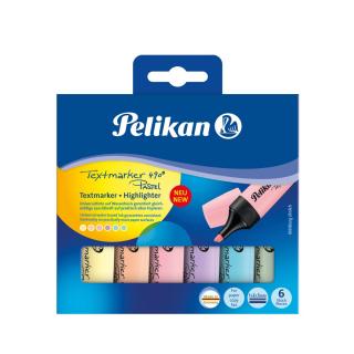 Textmarker 490, set 6 culori pastel, Pelikan