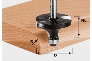 Festool Freza de rotunjit HW S8 D16,7 R2 KL