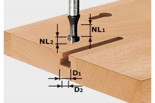 Festool Freza pentru caneluri in T HW S8 D10,5 NL13