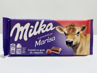 Milka cu crema cu gust de capsune