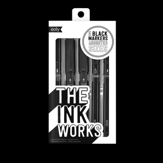 Markere negre The Ink Works - Set de 5 dimensiuni diferite