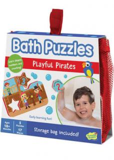 Puzzle de baie pentru bebelusi, cu piese mari de spuma, cu pirati - Playful Pirates Bath Puzzle