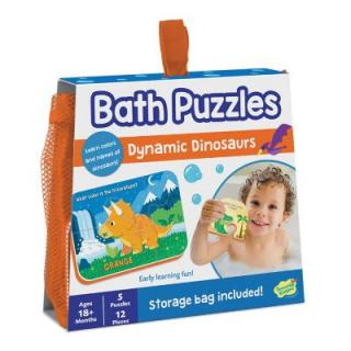 Puzzle de baie pentru bebelusi, cu piese mari de spuma, dinozaurii rapizi - Dinosaur Bath Puzzle