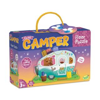 Puzzle de podea in forma de rulota, Camper floor puzzle