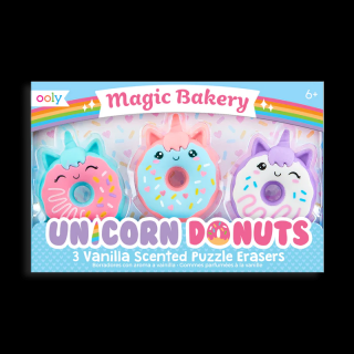 Radiere parfumate Unicorn Donuts - Set de 3