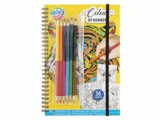 Set creativ, Coloreaza pe numere, A4, 36 pag, 6 creioane duble