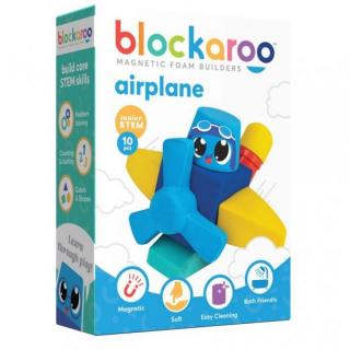 Set cuburi din spuma cu magnet Blockaroo - Avion 10 piese