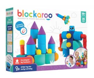 Set cuburi din spuma cu magnet Blockaroo - Castel 35 piese