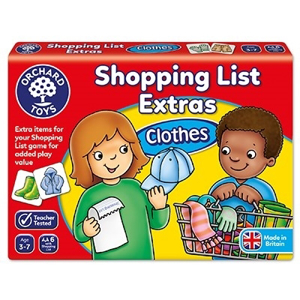 Shopping list extras - Clothes - Joc educativ