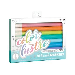 Carioci metalice cu pensula, Color Lustre, set 10 culori