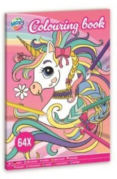 Carte de colorat, A4, 64 pagini, unicorni
