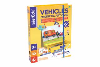 Joc puzzle magnetic de arta si asociere - Vehicule