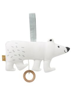 Jucarie muzicala, din bumbac organic, Polar Bear