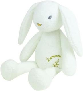 Jucarie Plus Jemini Fosforescenta 30cm Iepure Luminou Alb