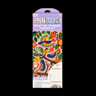 Kit panza canvas - Picteaza pe numere - Blue Birds