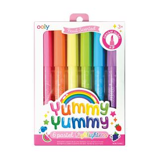 Markere parfumate Yummy Yummy cu varf flexibil - Set de 6