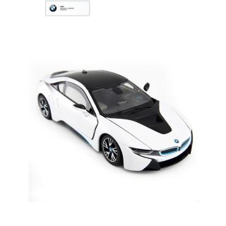 Masinuta metalica BMW I8 alba cu scara 1 la 24