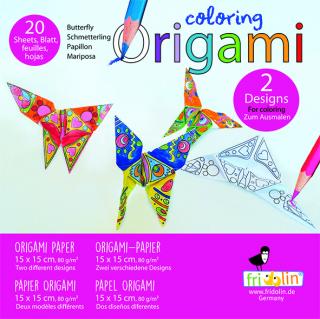 Origami fluturasi de colorat