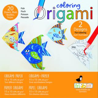 Origami pesti de colorat