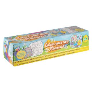 Placemat pentru colorat, preimprimat, set cu creioane colorate si abtibilduri