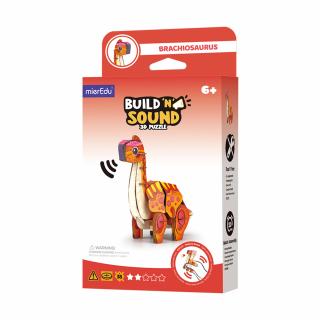 Puzzle 3D cu sunete - Brachiosaurus, Build  n  Sound