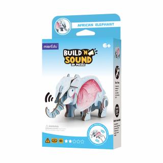 Puzzle 3D cu sunete - Elefant african, Build  n  Sound