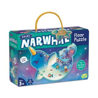 Puzzle de podea in forma de narval, Narwhal floor puzzle, Peaceable Kingdom