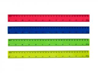 Rigla plastic colorata 30 cm