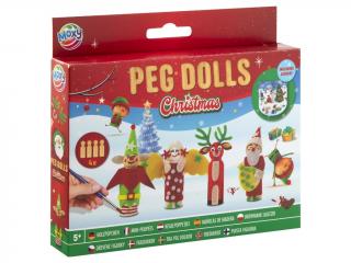 Set creativ cu tematica de Craciun, Figurine din lemn, Peg Dolls