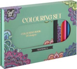 Set creativ de colorat, carte 48 pagini si 10 creioane, mandala
