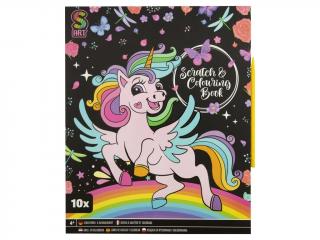 Set creativ de colorat si razuit, unicorn
