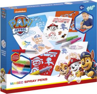 Set creativ de desenat cu sabloane si carioci spray cu Patrula Catelusilor, Paw Patrol