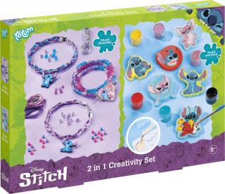 Set creativ DIY 2 in 1, Creeaza bratari si figurine din ipsos, Disney Lilo si Stitch