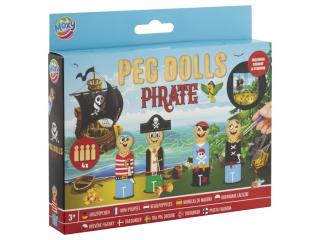 Set creativ DIY, Figurine din lemn, Peg Dolls, Pirati