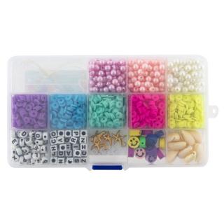 Set creativ DIY in cutie, 13 modele de margele de insirat