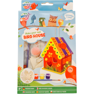 Set creativ DIY, Mini casuta pasarelelor, construieste si picteaza