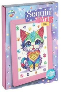 Set creativ DIY, Tablou cu paiete, pisicuta