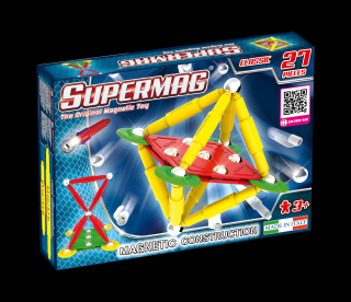 Set de constructie magnetic Supermag Classic, 27 piese