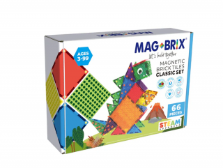 Set magnetic Magbrix 66 piese translucide