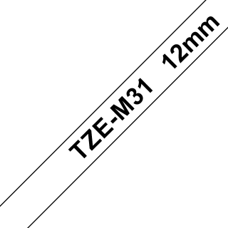 Brother TZe-M31, Banda Etichete Laminata, negru pe transparent mata, 12mm