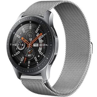 Curea ceas metalica ALTY, compatibila cu smartwatch Huawei Watch GT 2 46 mm, Samsung Galaxy Watch 46 mm, latime curea 22 mm, Argintiu