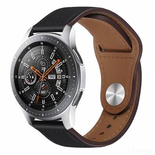 Curea ceas piele naturala ALTY, compatibila cu smartwatch Huawei Watch GT 2 42 mm, Samsung Galaxy Watch 42 mm, latime curea 20 mm, Negru