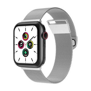 Curea metalica ALTY Milanese, pentru Apple Watch Ultra SE 8 7 6 5 4 3 2 1, Display 42 44 45 49 mm, Argintiu