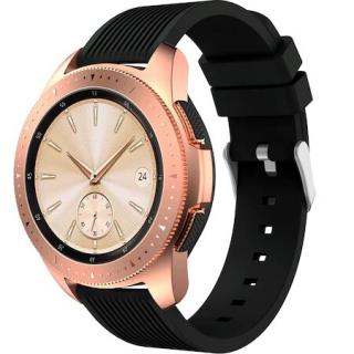 Curea Silicon ALTY 20mm, compatibila cu smartwatch Samsung Galaxy watch 42mm diagonala, Huawei Watch GT 2 (42mm), Negru