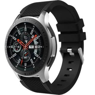 Curea Silicon ALTY 22mm compatibila cu smartwatch Samsung Galaxy watch 46mm diagonala, Huawei Watch GT 2 (46mm), Negru